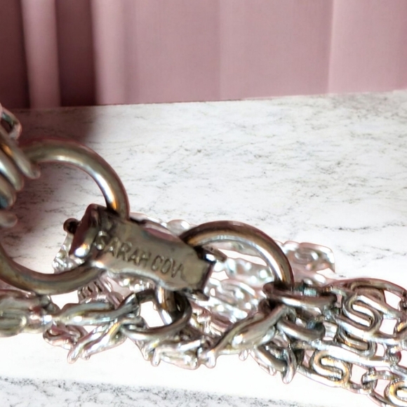 Vintage Stamped SARAH COVENTRY Multi-Strand Silver-Tone Chain Necklace - Picture 8 of 9